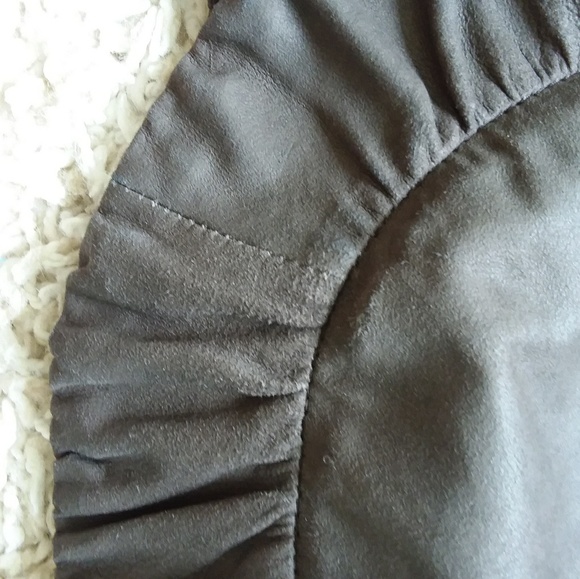 Armani Collezioni deep taupe suede ruffle jacket - Picture 6 of 8